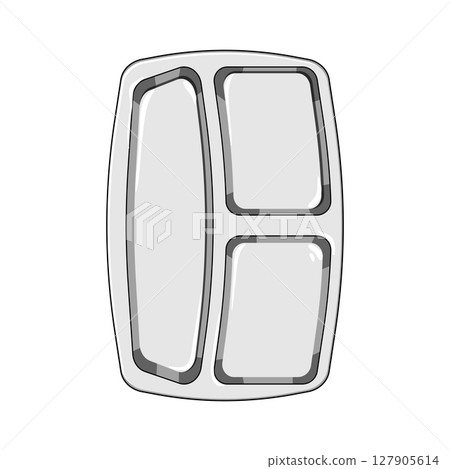 stackable multi section meal tray cartoon vector illustration 127905614