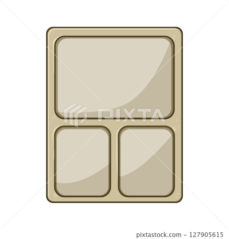 prep multi section meal tray cartoon vector illustration 127905615