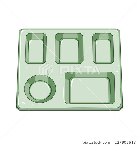 compartmentalized multi section meal tray cartoon vector illustration 127905618
