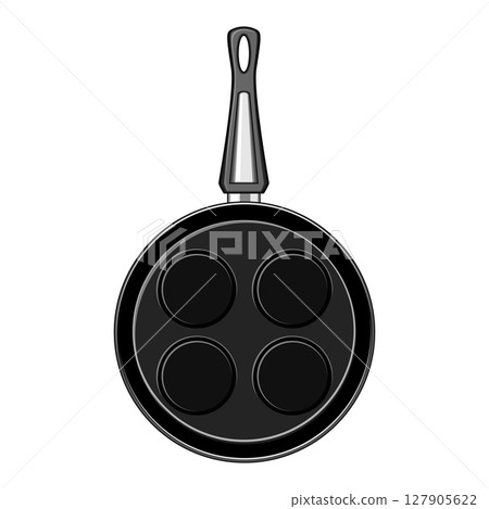 skillet mini pancake pan cartoon vector illustration 127905622