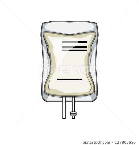 saline iv fluid bag cartoon vector illustration 127905656