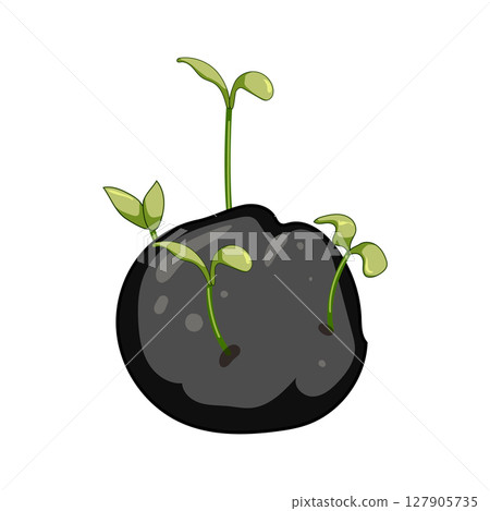 sustainability grass seed bomb cartoon vector illustration 127905735