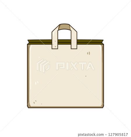 biodegradable fabric grocery bag cartoon vector illustration 127905817