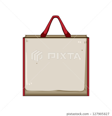 ecofriendly fabric grocery bag cartoon vector illustration 127905827