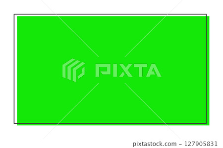 A vivid green rectangular illustration with a black frame - A simple and stylish eye-catching frame/decoration 127905831
