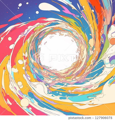 夢幻般的抽象藝術，色彩繽紛的漩渦如同油漆 127906078