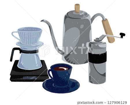 滴漏咖啡設備和咖啡杯 滴漏咖啡設備和咖啡杯 127906129