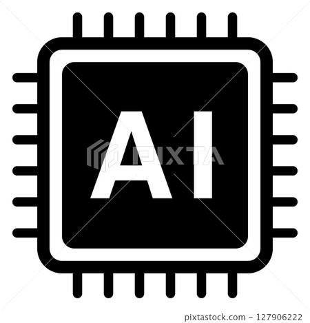 An icon representing AI (artificial intelligence), a simple CPU shape 127906222
