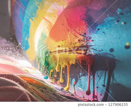 Rainbow paint art 127906235