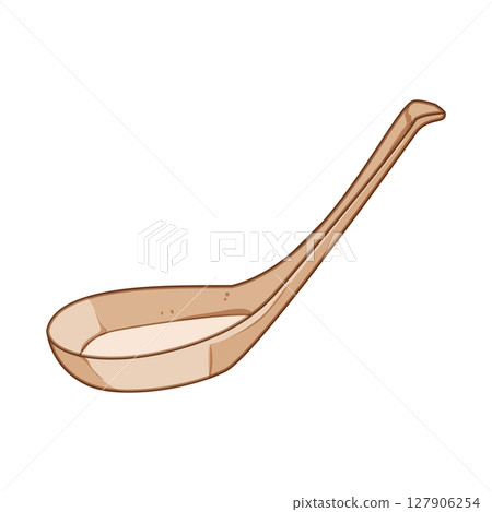 handle ceramic soup spoon cartoon vector illustration 127906254