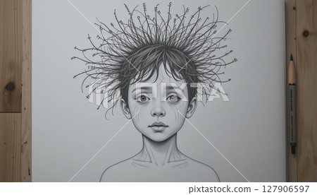 A Young Mind's Tangled Thoughts and Information Overload A Young Mind's Tangled Thoughts and Information Overload 127906597