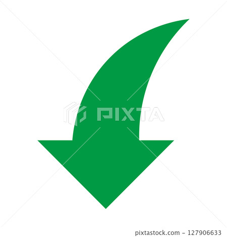 Simple flat green arrow on white background Simple flat green arrow on white background 127906633