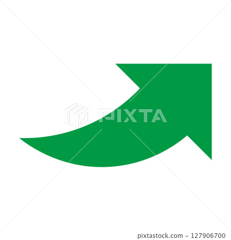 白色背景上的簡單扁平綠色箭頭 127906700