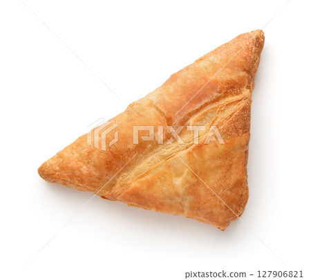 Top view of apple puff pastry turnover Top view of apple puff pastry turnover 127906821