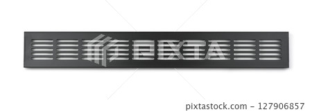 Front view of long metal ventilation grille Front view of long metal ventilation grille 127906857