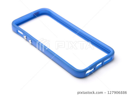 Blue silicone smartphone bumper Blue silicone smartphone bumper 127906886