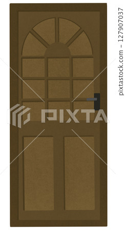 wooden door isolated on white background 127907037