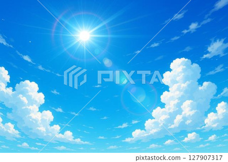 陽光燦爛的藍天影像 127907317