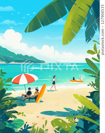 夏季，假期，熱帶 127908535