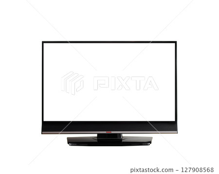 TV receiver isolated on white background 127908568