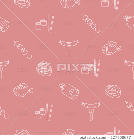Food of animal origin, seamless pattern of meat and fish Food of animal origin, seamless pattern of meat and fish 127908677