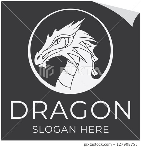 A dragon logo represents strength power. A dragon logo represents strength power. 127908753