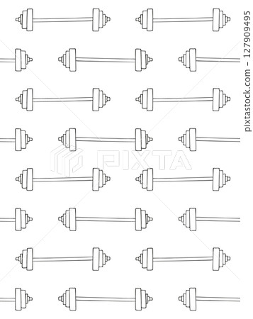 Vector seamless pattern of hand drawn barbell 127909495