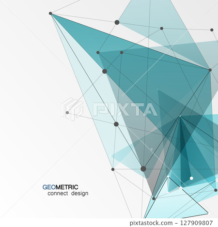 Abstract triangles connect design. Geometric texture background. Scientific vector technology Abstract triangles connect design. Geometric texture background. Scientific vector technology 127909807