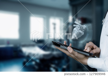 Modern tech in heart healthcare research. 127909946