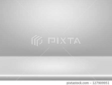 Light grey studio limbo background - empty gradient bg for clean professional photography. Minimal gray backdrop with smooth white transition. Space for product imagery or presentation. 127909951