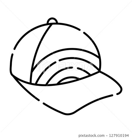 Cap with rainbow, line black vector illustration. It can be regarded as an lgbt symbol 127910194
