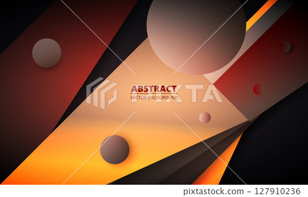 Bright modern abstract geometric background with circles and diagonal shapes 127910236