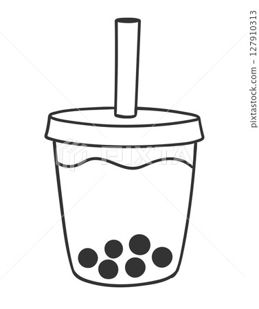 Minimalist bubble tea outline 127910313