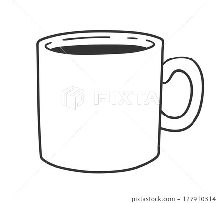 Classic coffee mug outline 127910314