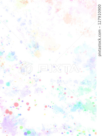 手繪素材：美麗的畫布般的抽象的背景插圖，其中散佈著豐富多彩的水彩般的色彩 127910900