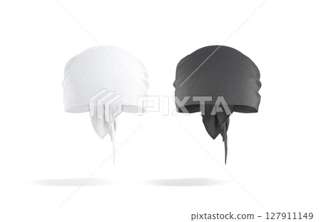 Blank black and white bandana head wrap mockup, front view Blank black and white bandana head wrap mockup, front view 127911149