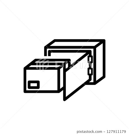 簡單的包裹箱圖標 127911179