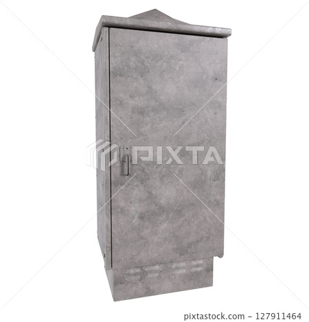 Concrete utility shed isolated on white 127911464