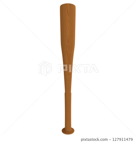Wooden baseball bat isolated on white 127911479