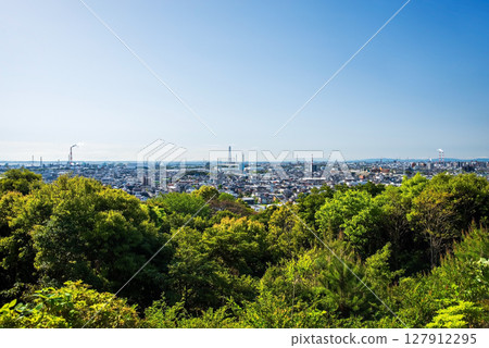 從樽坂公園和宇都山綠色展望台眺望四日市市 從樽坂公園和宇都山綠色展望台眺望四日市市 127912295