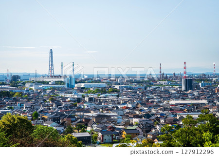 從樽坂公園和宇都山綠色展望台眺望四日市市 從樽坂公園和宇都山綠色展望台眺望四日市市 127912296
