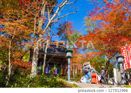 Autumn in Toyota City, Aichi Prefecture, Autumn leaves at Kawami Shikizakura Village, Rurikozan Yakushiji Temple Autumn in Toyota City, Aichi Prefecture, Autumn leaves at Kawami Shikizakura Village, Rurikozan Yakushiji Temple 127912966