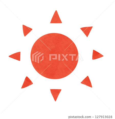 Sun symbol watercolor hand-drawn illustration Sun symbol watercolor hand-drawn illustration 127913028