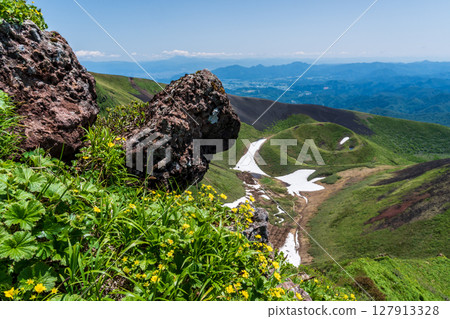 Climbing Mount Akita in early summer 127913328