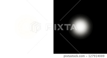 White luminous sphere, transparent on the left, black background on the right White luminous sphere, transparent on the left, black background on the right 127914089