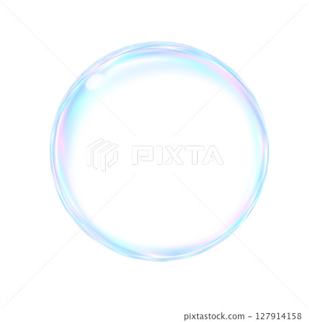 Rainbow colored soap bubbles transparent background 127914158
