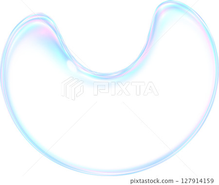 Rainbow colored soap bubbles, half moon shape, transparent background Rainbow colored soap bubbles, half moon shape, transparent background 127914159
