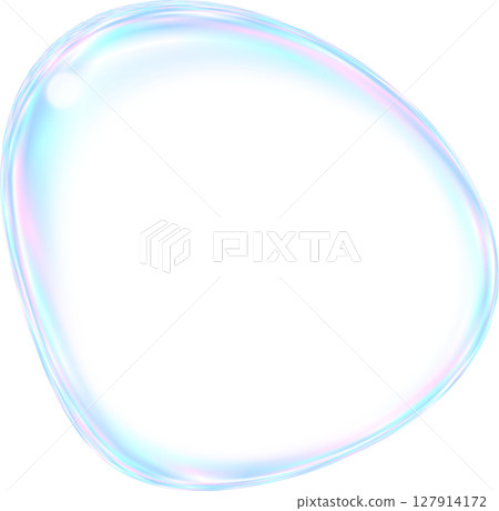 Rainbow colored soap bubbles ring type transparent background 127914172