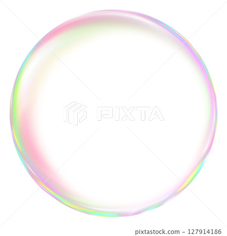 七彩彩虹肥皂泡環透明背景 127914186