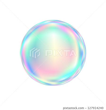 透明背景上彩虹色的肥皂泡 透明背景上彩虹色的肥皂泡 127914240